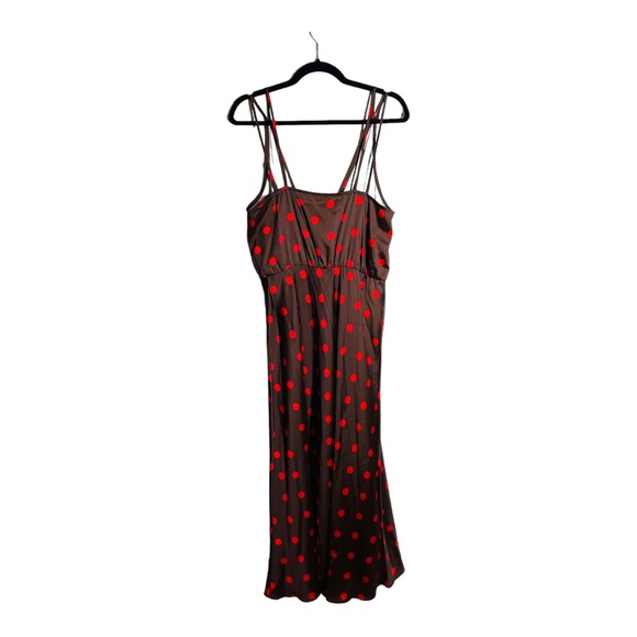 NWOT Zara Red Polka Dot Midi Sleeveless Dress - Picture 7 of 8